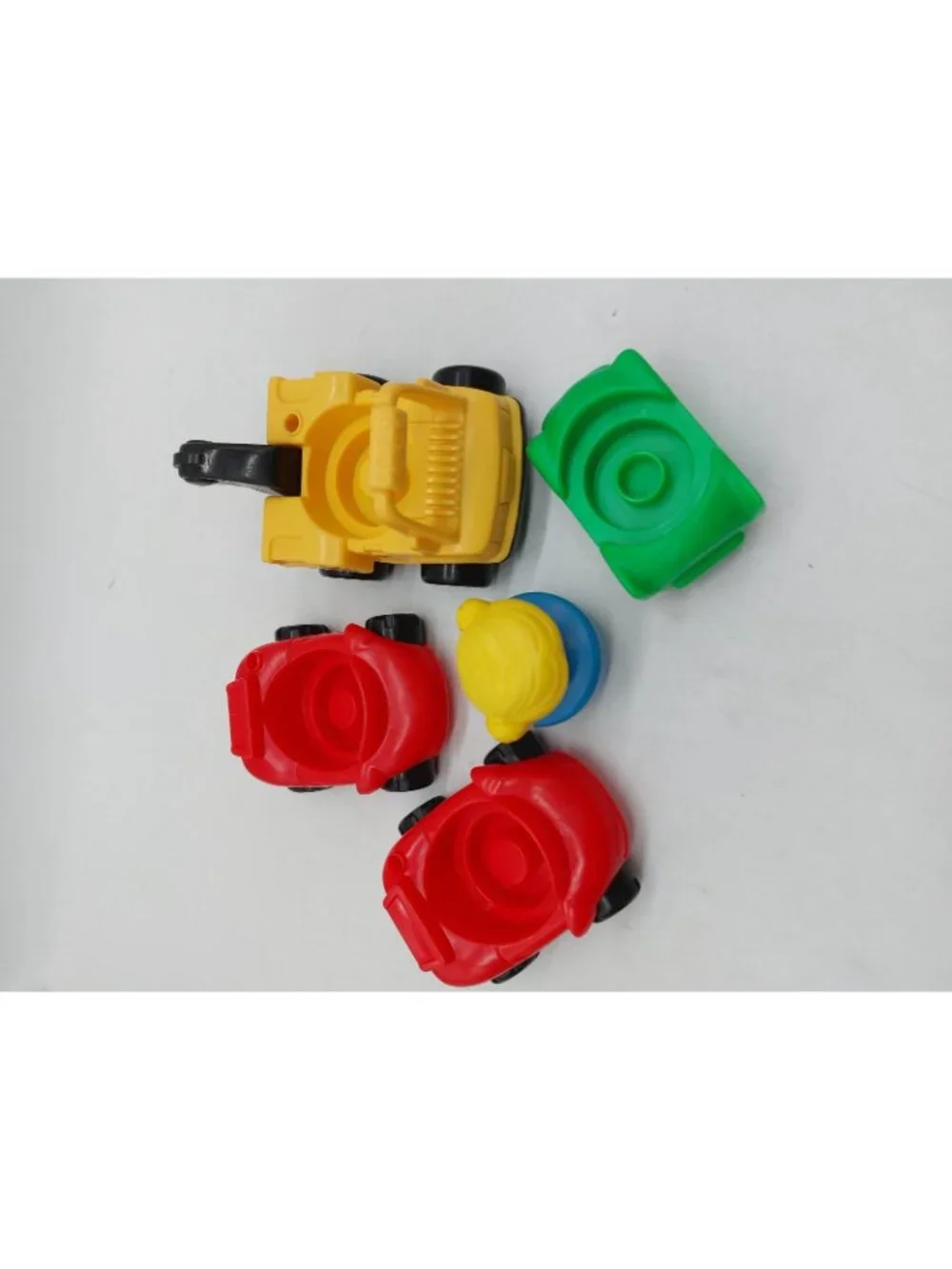 Fisher Price Vintage Chunky Little People 1 Girl Figure 4 Cars Lot Of 5